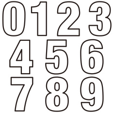 Nažehľovacie čísla potlač DTF – JEDNOTLIVO - farba červená so žltým lemovaním Nažehľovacie čísla potlač DTF – JEDNOTLIVO - farba červená so žltým lemovaním